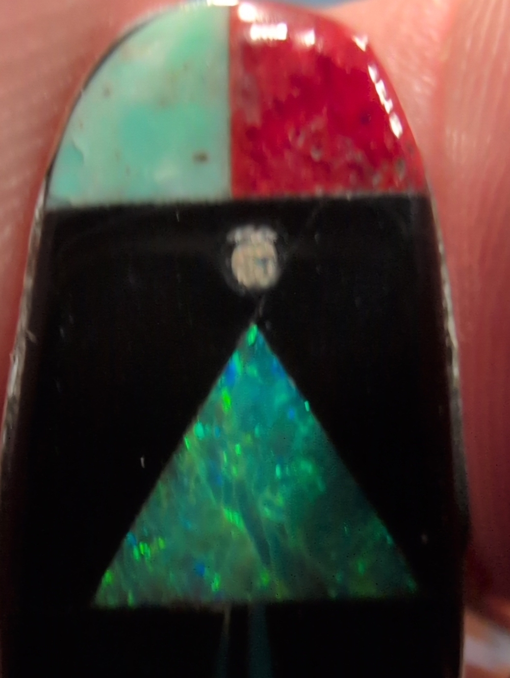 Zuni Sterling Silver Galaxy Inlay Ring - Picture 6 of 7